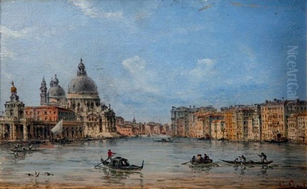 L'entree Du Grand Canal A Venise Oil Painting by Giovanni Grubas