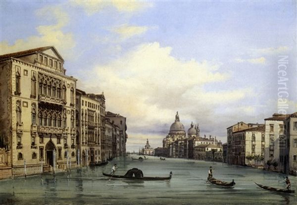 Ponte Dei Gesuiti - Calle Di Rialto Oil Painting by Giovanni Grubas