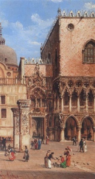 Velence - Szent Mark Ter (venice - St. Mark's Square) Oil Painting by Giovanni Grubas