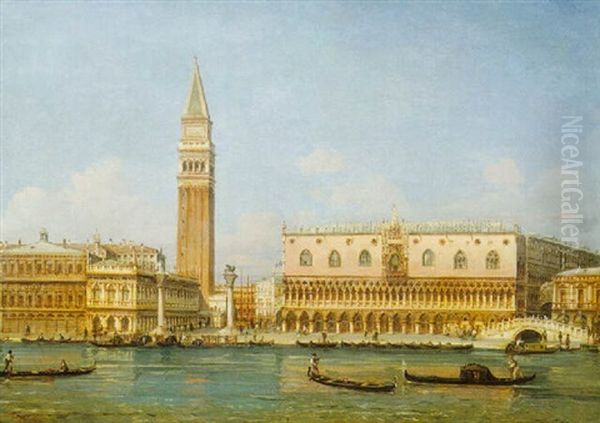 On The Venetian Lagoon Oil Painting by Giovanni Grubas