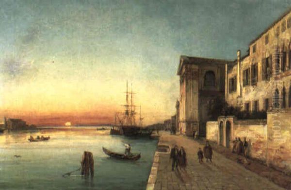 Venezia Alle Zattere Oil Painting by Giovanni Grubas