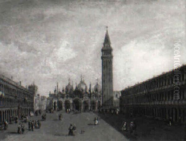 View Of The San Piazza San Marco, Venice Oil Painting by Giovanni Grubas