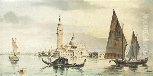 A View Across The Lagoon, Venice Oil Painting by Marco Grubas