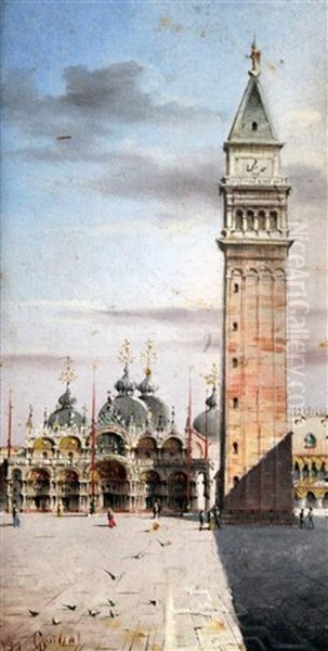 View Of St. Mark's Square, Venice Oil Painting by Marco Grubas