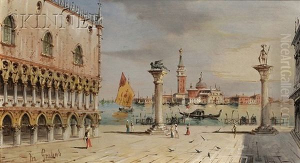 Saint Mark's Square (+ Palazzo Santa Sodia; 2 Works) Oil Painting by Marco Grubas