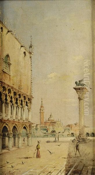 Markusplatz Mit Dogenpalast Oil Painting by Marco Grubas