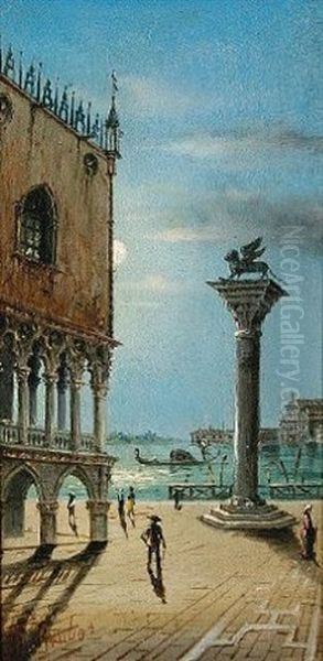 Venetian Scenes - The Bridge Of Sighs (+ 2 Others; 3 Works) Oil Painting by Marco Grubas