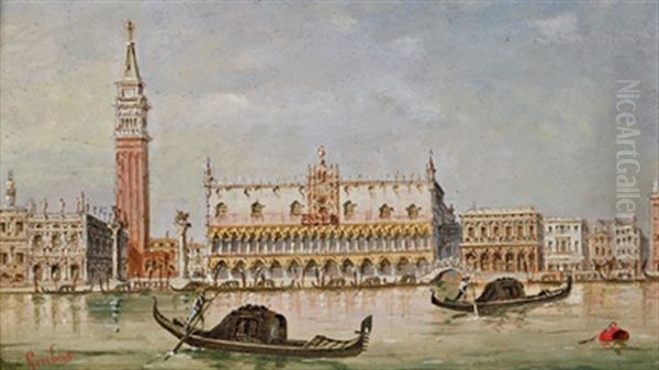 Blick Auf Den Dogenpalast In Venedig Oil Painting by Marco Grubas