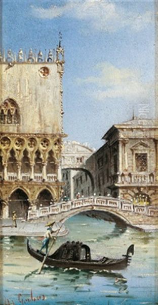 Blick Auf Die Seufzerbrucke, Venedig Oil Painting by Marco Grubas