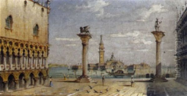 Blick Vom Markusplatz Auf S. Giorgio Maggiore Oil Painting by Marco Grubas