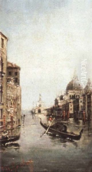 Venetian Canal Oil Painting by Marco Grubas