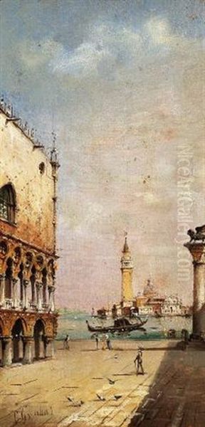 Auf Dem Markusplatz In Venedig Oil Painting by Marco Grubas