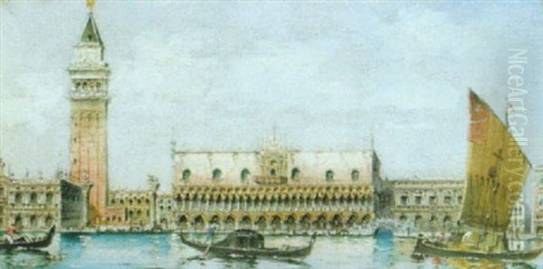 Venezia, Gondole A San Marco Oil Painting by Marco Grubas