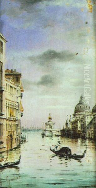 Blick Vom Canal Grande Auf Die Salutekirche Und Die Punta Della Dogana In Venedig Oil Painting by Marco Grubas