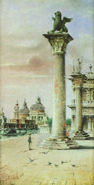 Blick Von Der Piazetta Auf Die Salutekirche In Venedig Oil Painting by Marco Grubas