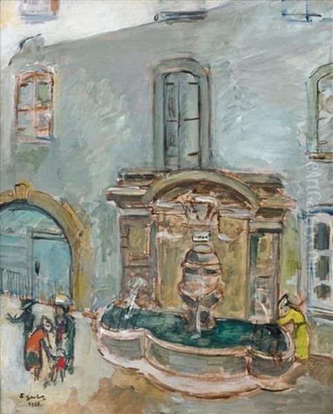 La Fontaine De Vence Oil Painting by Francis Gruber