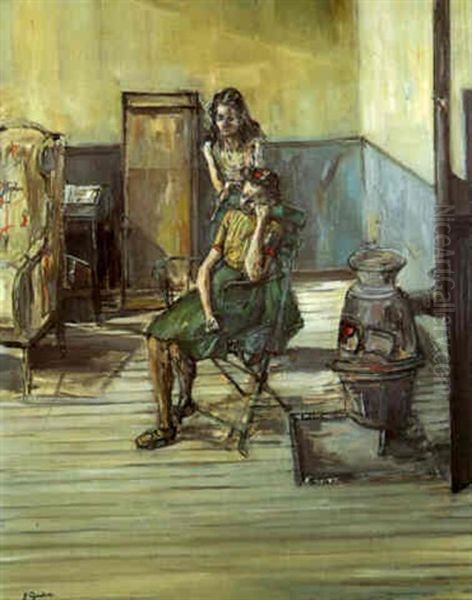 Deux Femmes Posant Dans L'atelier Oil Painting by Francis Gruber