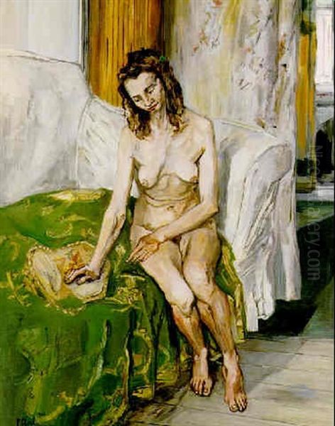 Femme Assise Au Canape Vert Oil Painting by Francis Gruber