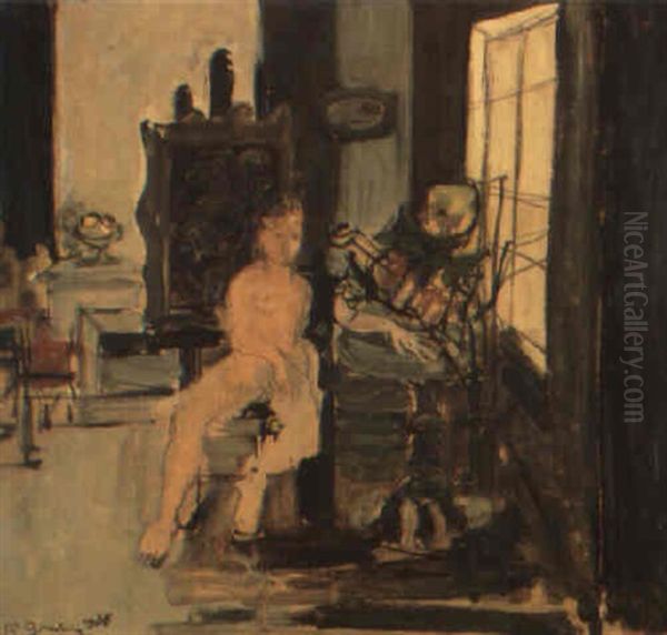 Nu Dans L'atelier Oil Painting by Francis Gruber