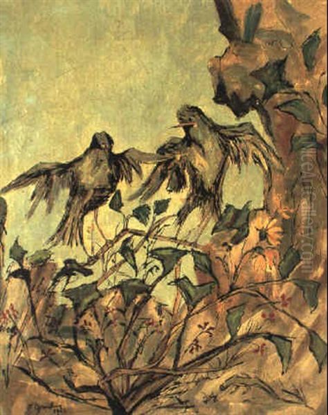 Deux Oiseaux Oil Painting by Francis Gruber