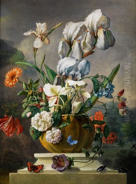 Blumenstillleben Oil Painting by Franz Xaver Gruber