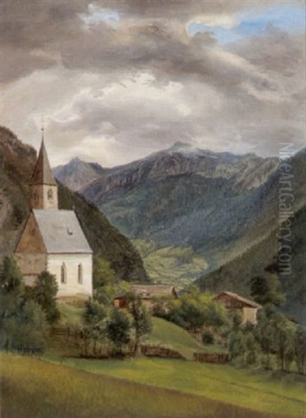 Motiv Aus Sterzing In Sudtirol Oil Painting by Karl Franz Gruber