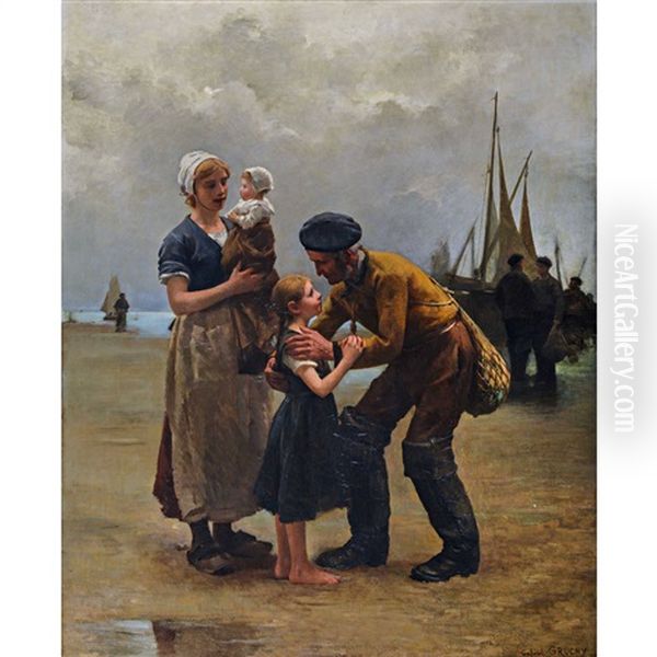 Die Heimkehr Des Fischers Oil Painting by Gabriel Gruchy