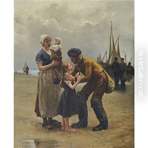 Die Heimkehr Des Fischers Oil Painting by Gabriel Gruchy