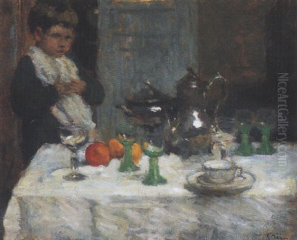 L'enfant Aux Oranges Oil Painting by Jules Alexandre Gruen