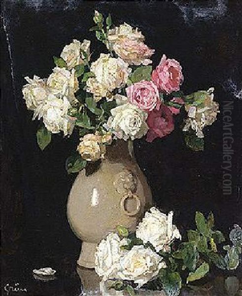 Roses Oil Painting by Jules Alexandre Gruen