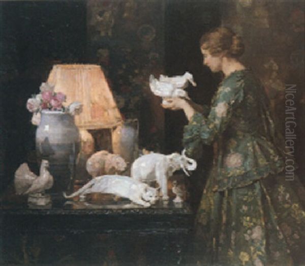 La Collectionneuse Oil Painting by Jules Alexandre Gruen