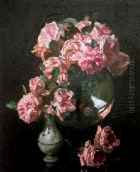 Bouquet De Fleurs Oil Painting by Jules Alexandre Gruen