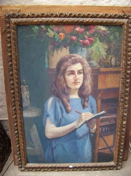 Portrait D'helene Oil Painting by Maurice Grun