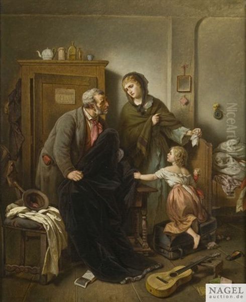 Genreszene Im Stubeninterieur Oil Painting by Johann Grund