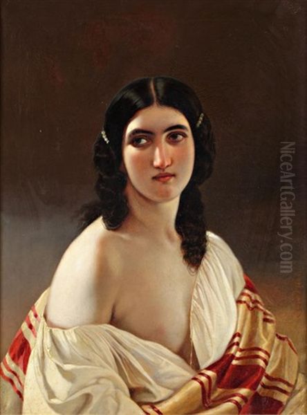 Portrait D'une Jeune Italienne Oil Painting by Johann Grund