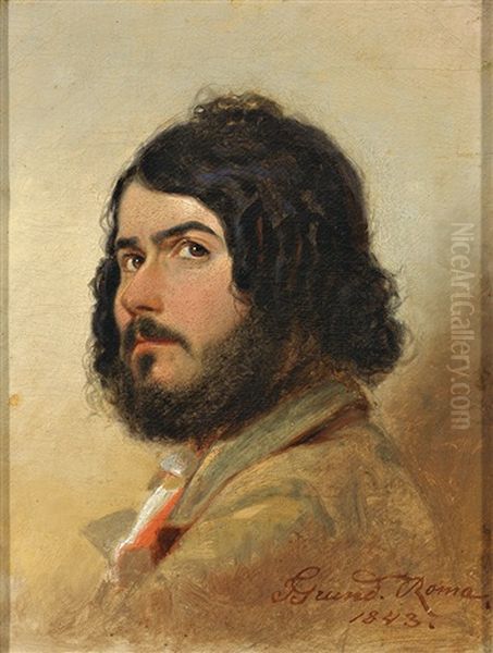 Portrait Eines Jungen Mannes Oil Painting by Johann Grund