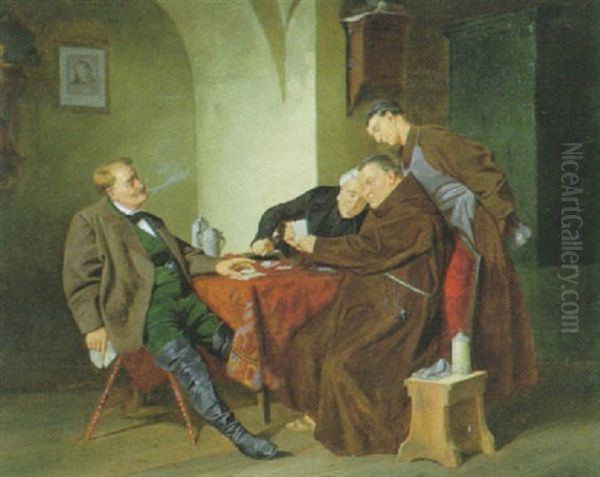 Das Kartenspiel Oil Painting by Johann Grund