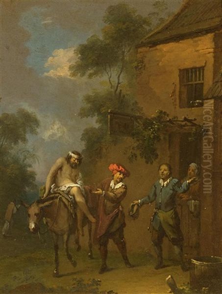 The Good Samaritan Oil Painting by Norbert Joseph Carl Grund