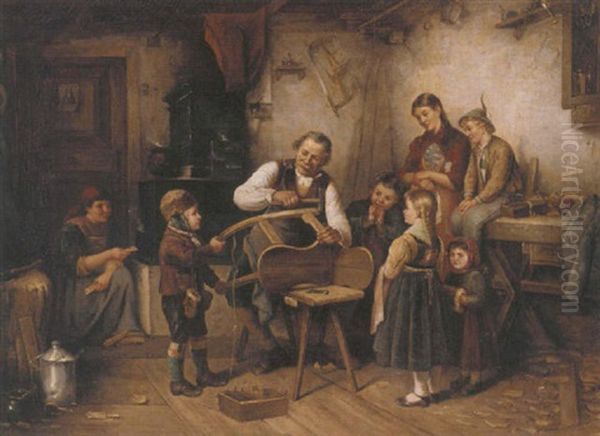 The Sleigh Maker Oil Painting by Emil Otto Grundmann