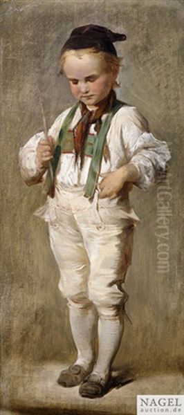 Bildnis Eines Jungen In Tracht Oil Painting by Jakob Gruenenwald