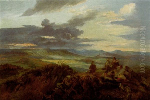 Landschaft Mit Zigeunerstaffage Oil Painting by Jakob Gruenenwald