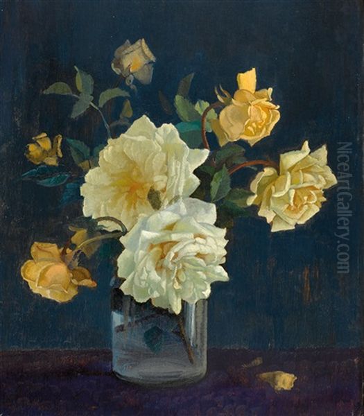 Roses Oil Painting by Elioth Gruner