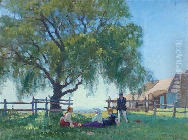 The Picnic Oil Painting by Elioth Gruner