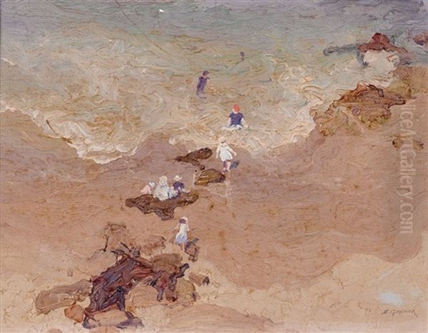 Coogee Beach Oil Painting by Elioth Gruner