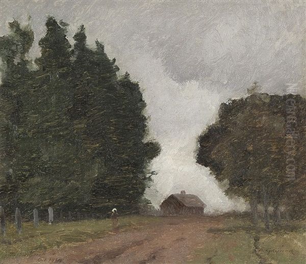 Untitled (country Path) Oil Painting by Elioth Gruner