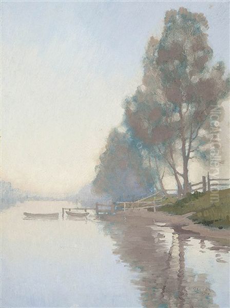 Dora Creek Oil Painting by Elioth Gruner