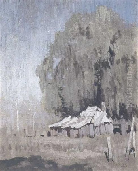 Starlit Evening (old Shack) Oil Painting by Elioth Gruner