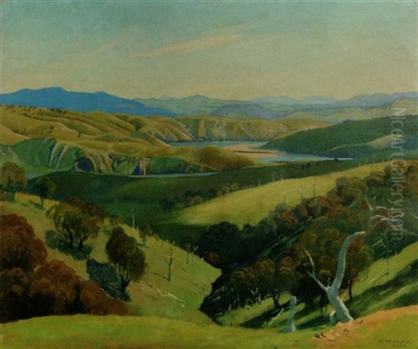 On The Murrumbidgee Oil Painting by Elioth Gruner