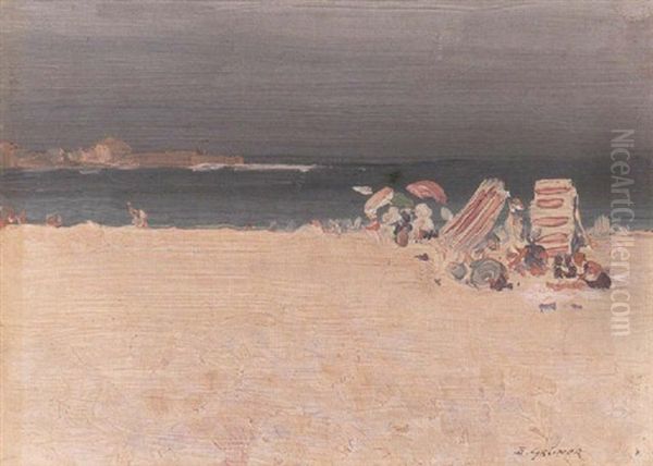 Untitled (coogee Beach) Oil Painting by Elioth Gruner