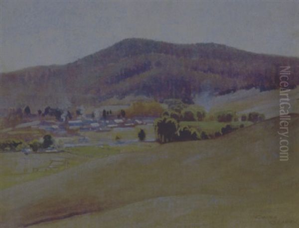 Cooma Oil Painting by Elioth Gruner